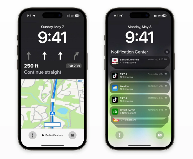 五家渠苹果维修服务分享iOS17锁屏地图导航半屏显示长什么样 